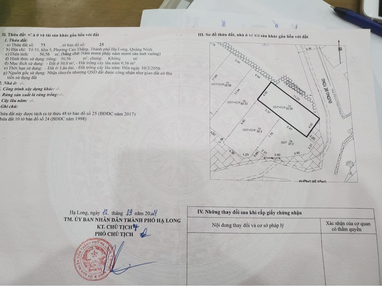 Bán Đất Cạnh Cổng Lideco Giá Rẻ,P.Cao Thắng. DT:50.56m2,MT:4.5m !!!