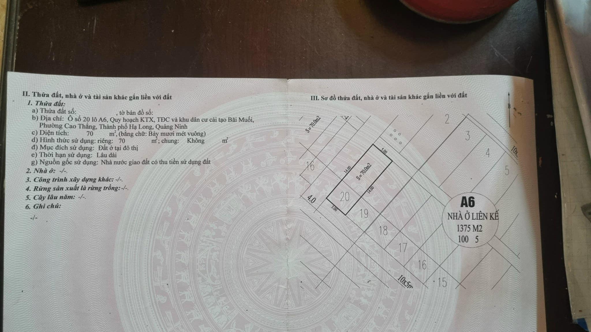 Bán Ô Góc TĐC Bãi Muối,P.Cao Thắng. DT:70m2,MT:5m Siêu Hiếm !!!