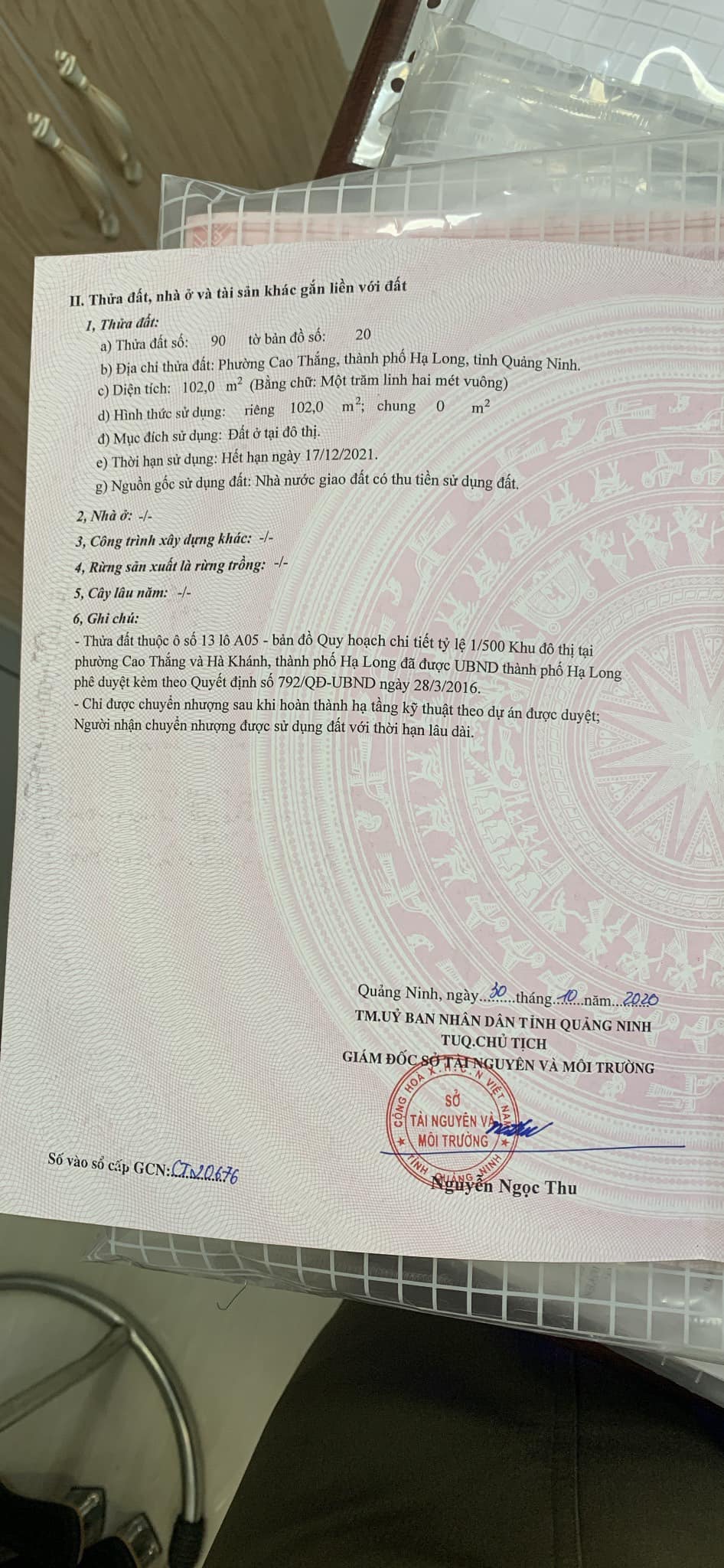 Bán Lô A5-13 KĐT Lideco Bãi Muối,P.Cao Thắng. DT:102.5m2,MT:6m Siêu Rẻ