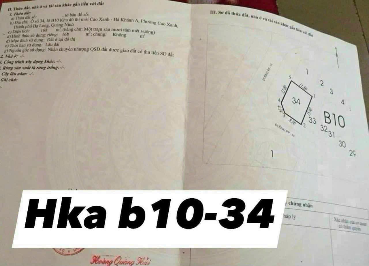 BÁN B10-34 Ô GÓC KĐTHÀ KHÁNH A,DT:168M2,MT:11.5M SIÊU ĐẸP