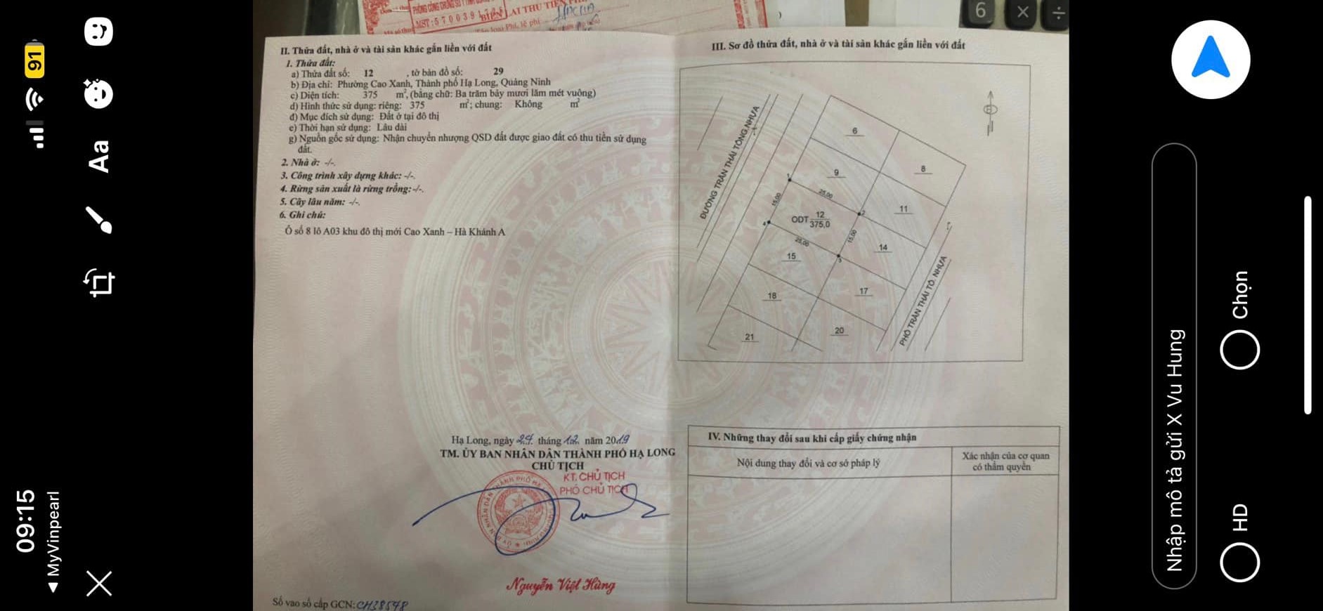 Bán Lô A3-8 Trục 31m Hà Khánh A,P.Cao Xanh. DT:375m2,MT:15m !!!