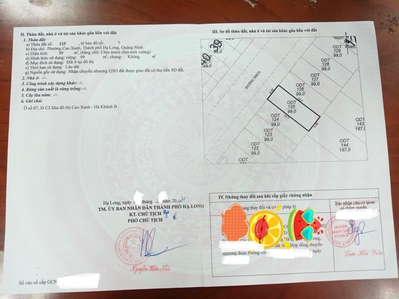 Bán Lô C2-7 KĐT Cao Xanh,Hà Khánh B. DT:99m2,MT:6m Siêu Đẹp