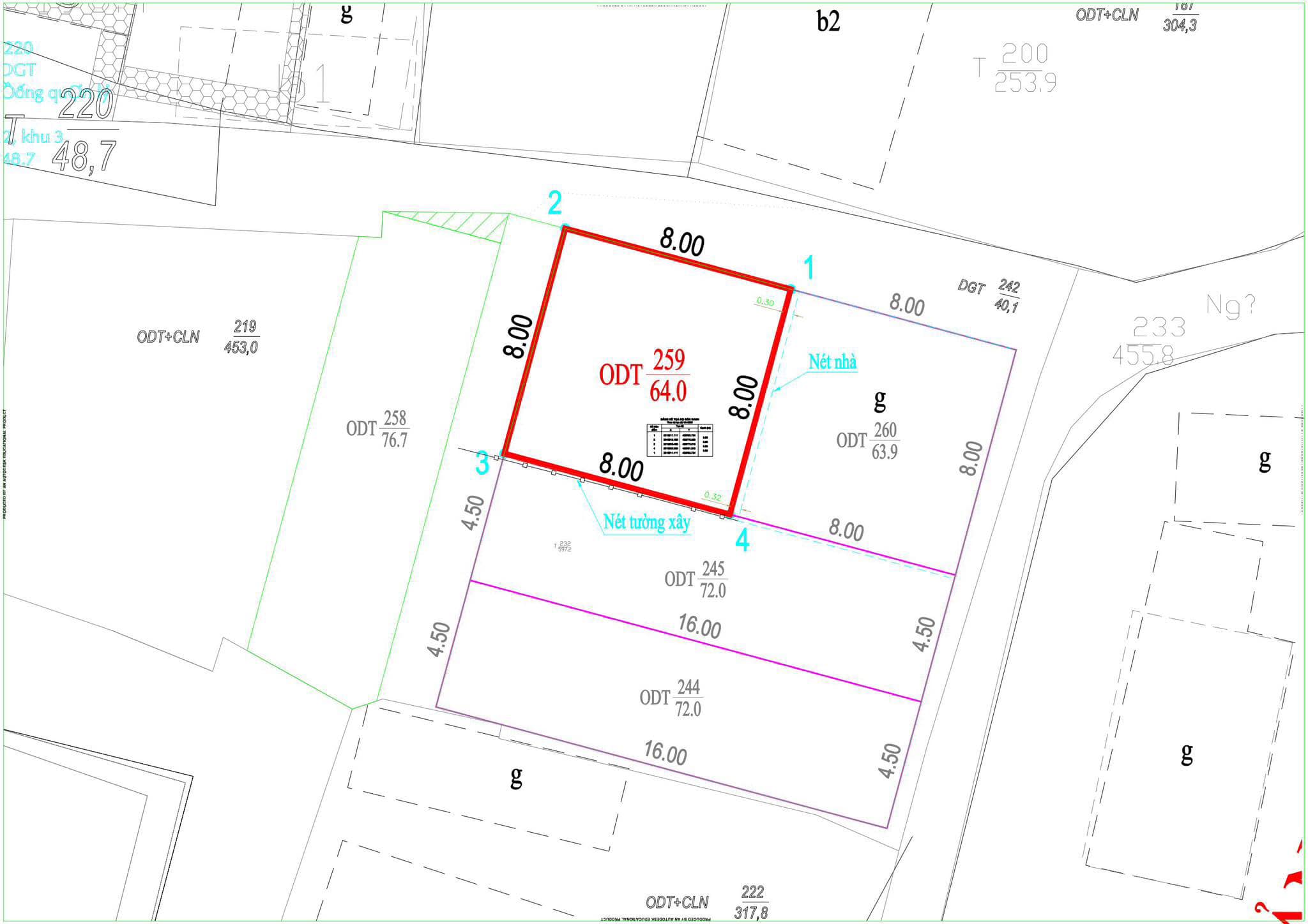 Bán Ô Góc Thổ Cư Sau Chung Cư Than Hà Lầm,P.Hà Lầm. DT:64m2,MT:8m.
