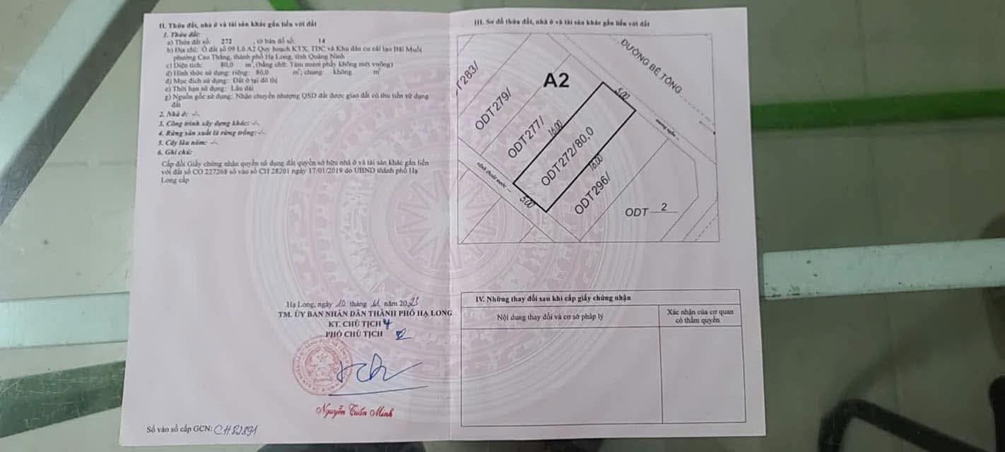Bán Đất TĐC Bãi Muối,P.Cao Thắng. DT:80m2,MT:5m.H:Đông Bắc !!!