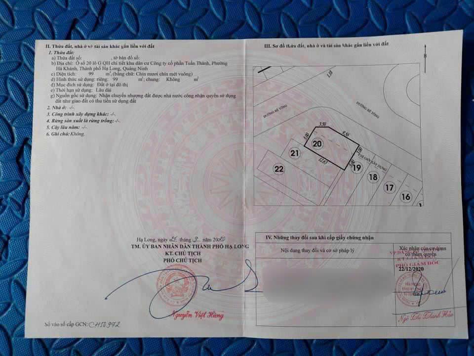 Bán Ô Góc 2 Mặt Tiền KĐT Tuấn Thành,P.Hà Khánh. DT:99m2,MT:8m