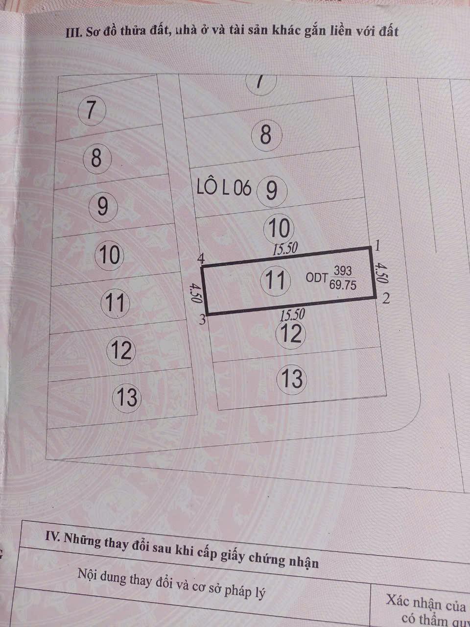 Bán Đất KĐT Nghành Than,Chợ Sato. DT:69.75m2,MT:4.5m.H:Đông Nam