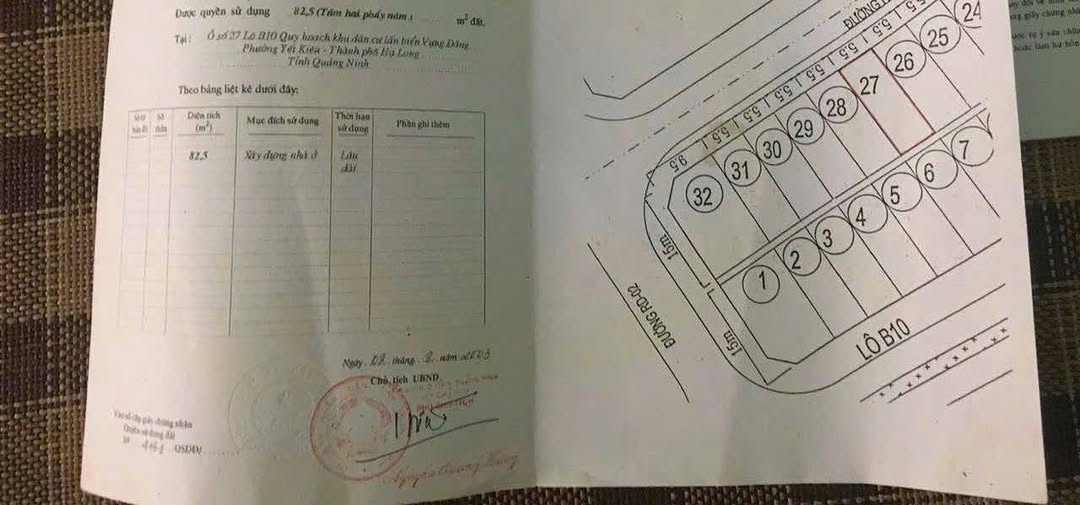 Bán Lô B10 Ô 27 KĐT Vựng Đâng,Cenco5. DT:82.5m2,MT:5.5m Quay Biển !!!