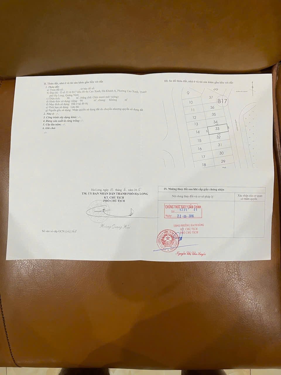 Bán Lô B17-33 KĐT Cao Xanh,Hà Khánh A. DT:90m2,MT:6m.H:ĐN !!!
