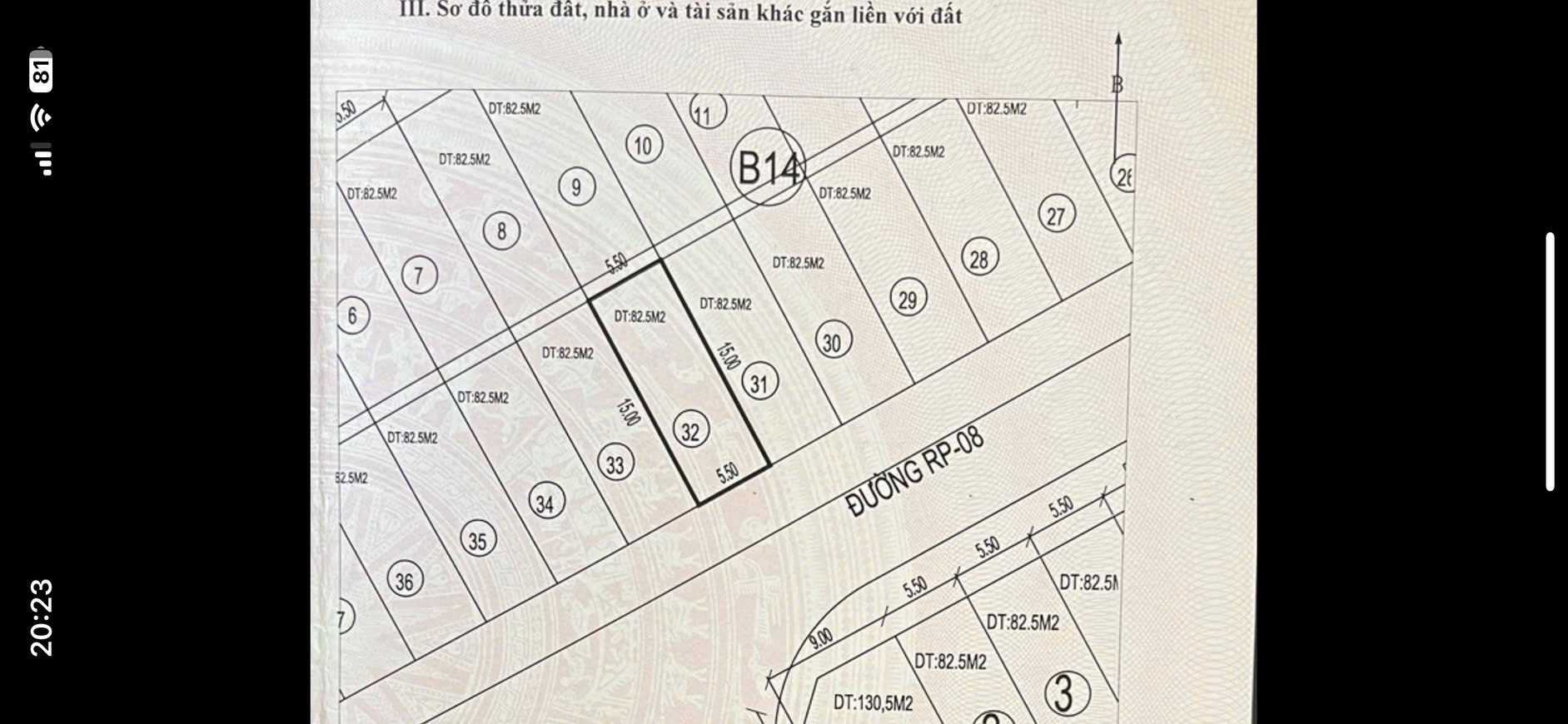 Bán Đất B14-32 KĐT Vựng Đâng,Hạ Long. DT:82.5m2,MT:5m5.H:Đông Nam !!!