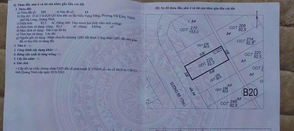 Bán Lô B20-3 KĐT Vựng Đâng,Cenco5. DT:82.5m2,MT:5.5m Siêu Đẹp !!!