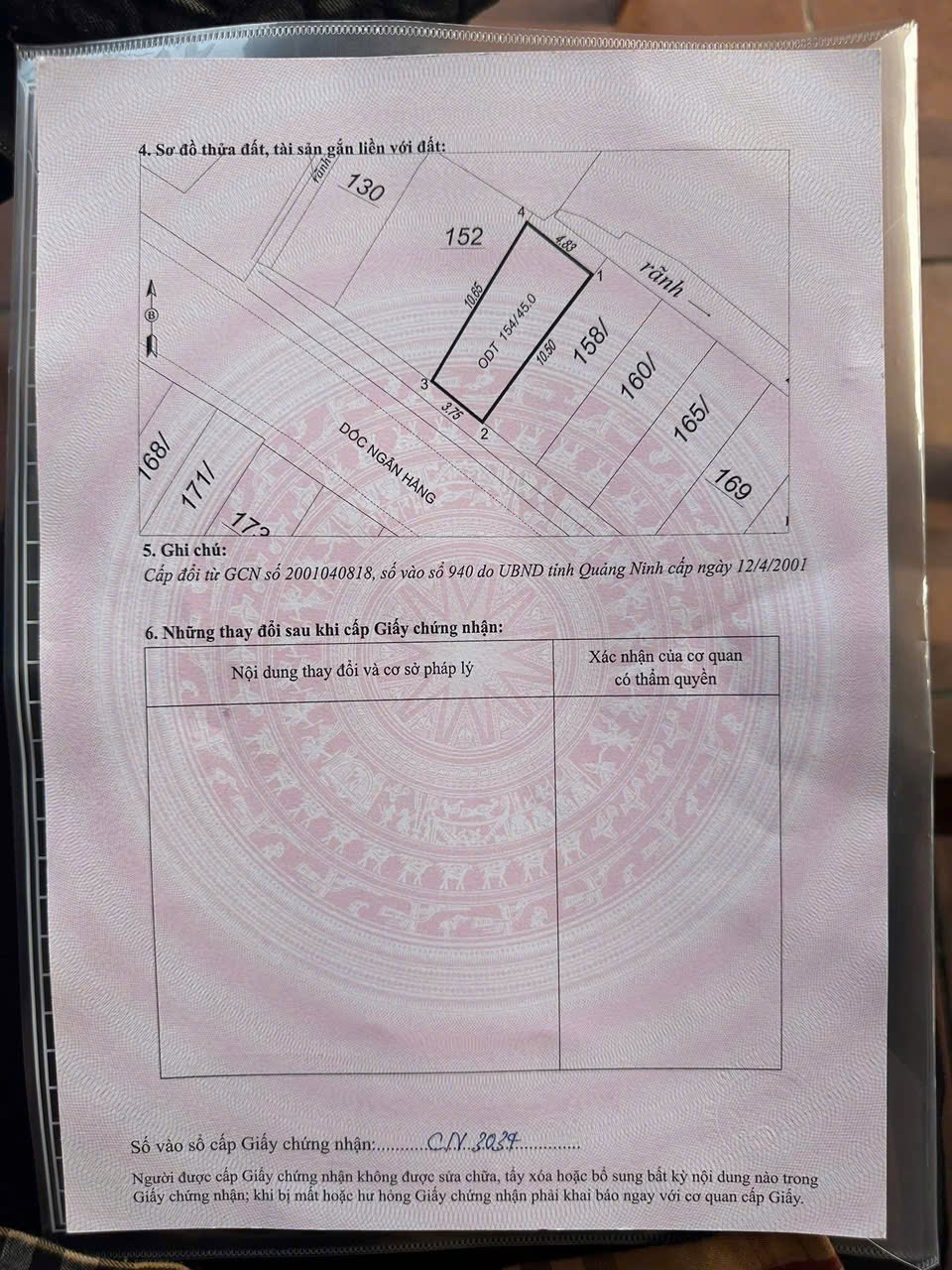 Bán Đất Dốc Ngân Hàng Cũ,Kênh Liêm Hạ Long. DT:45m2,MT:3.75m !!!