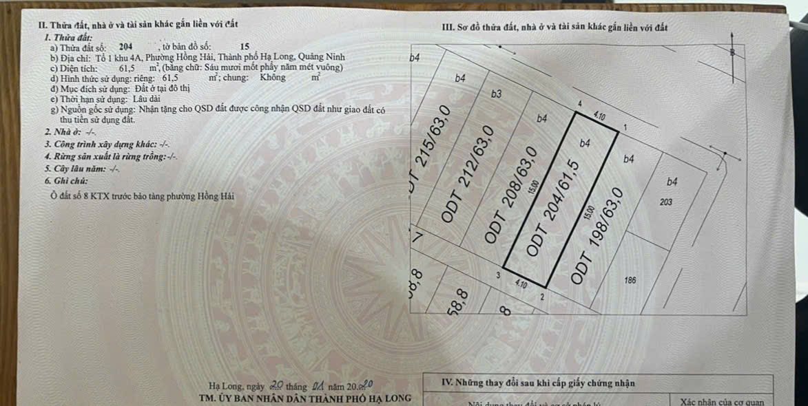 Bán Nhà 5 Tầng Ngõ 1 Phố Hải Long. DT:61.5m2,MT:4.1m Siêu Đẹp !!!