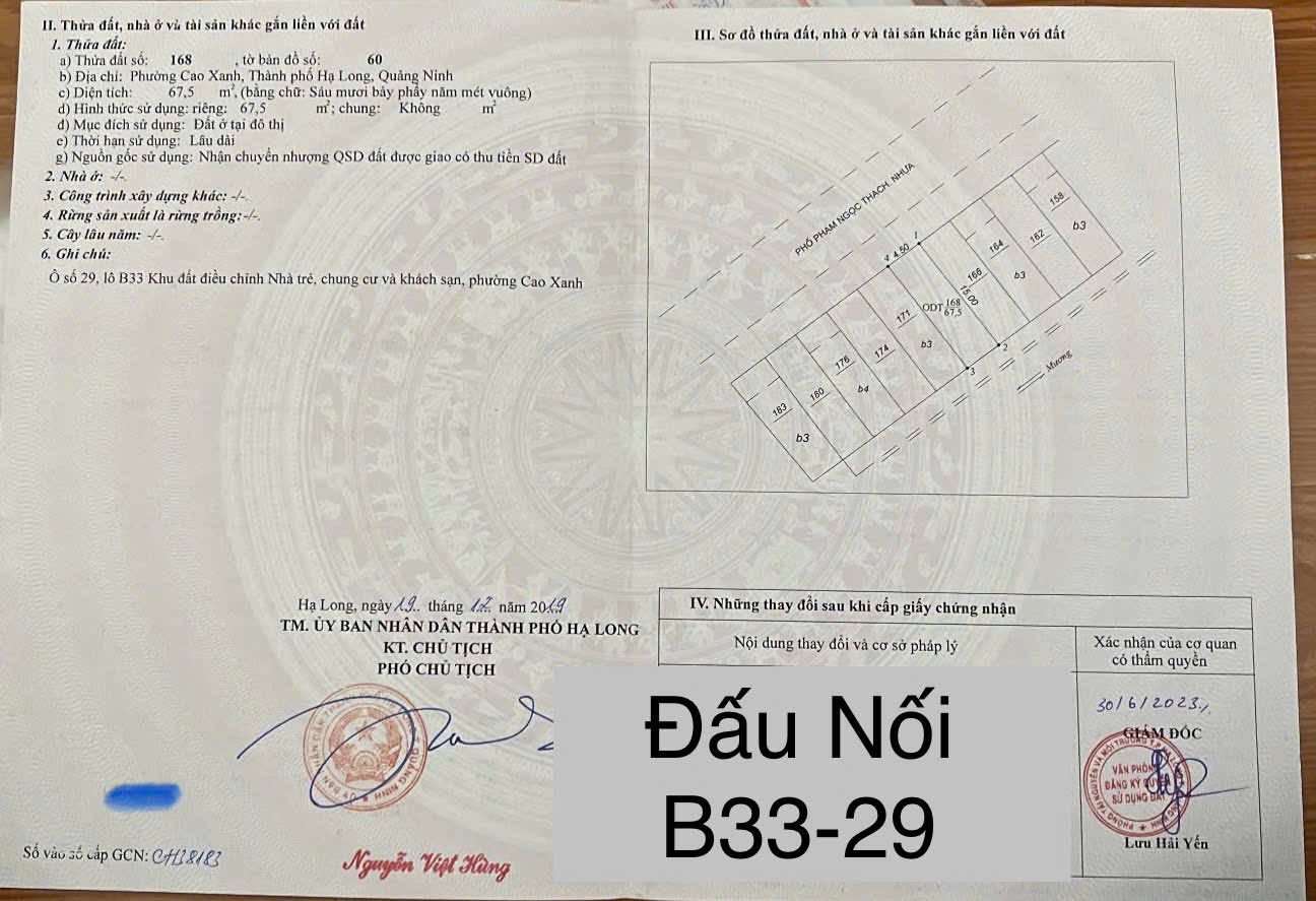 Bán Đất Đấu Nối Vựng Đâng. DT:67.5m2,MT:4.5m. Kinh doanh tốt !!!